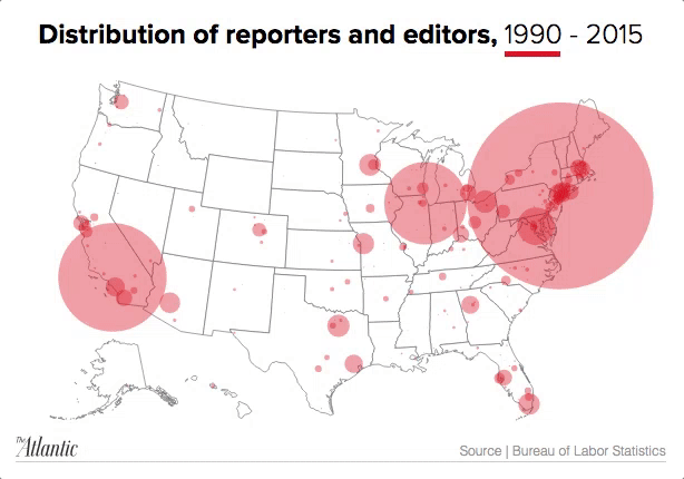 Map: Distribution-of Reporters and Editors - 1990-2015
